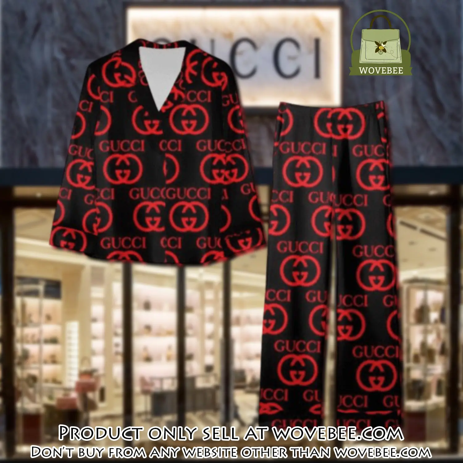 Trending luxury gc satin pajama set pjs1063 wvb1402429